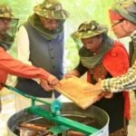 कृषि मंत्री गणेश जोशी ने अपने शासकीय आवास में निकाला शहद